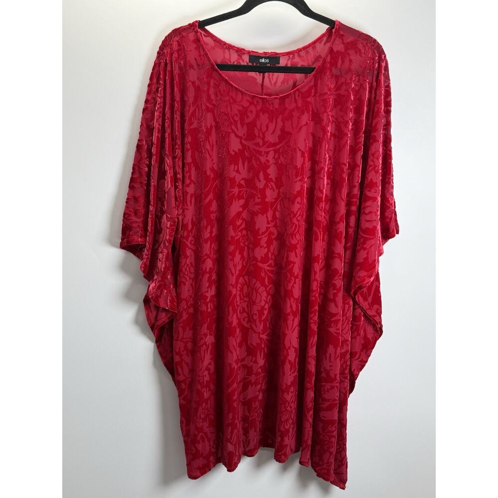 Ellos Velvet Burnout Tunic Top Kaftan Oversized Fairy Whimsigoth Women’s Sz 1X